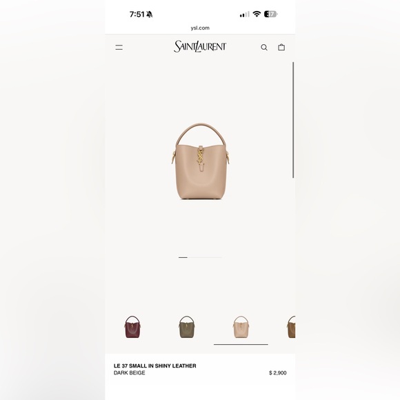 Saint Laurent Le 37 YSL Bucket Bag in Smooth Leather - Picture 9 of 9